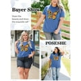 thumbnail image 6 of XCHQRTI Women's Butterfly Plus Shirts Casual Loose Oversized Tshirt Short Sleeve Floral Summer Tee, 6 of 7