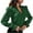 Green, variant on Women's Puff Long Sleeve Work Shirt Polka Dots Printed Low V Neck Blouse Office Tunic Tops Workwear(Black,L)