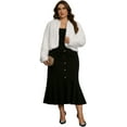 thumbnail image 3 of DARING DIVA Women's Plus Size Faux Fur Long Sleeve Open Front Winter Coat 3X White, 3 of 6