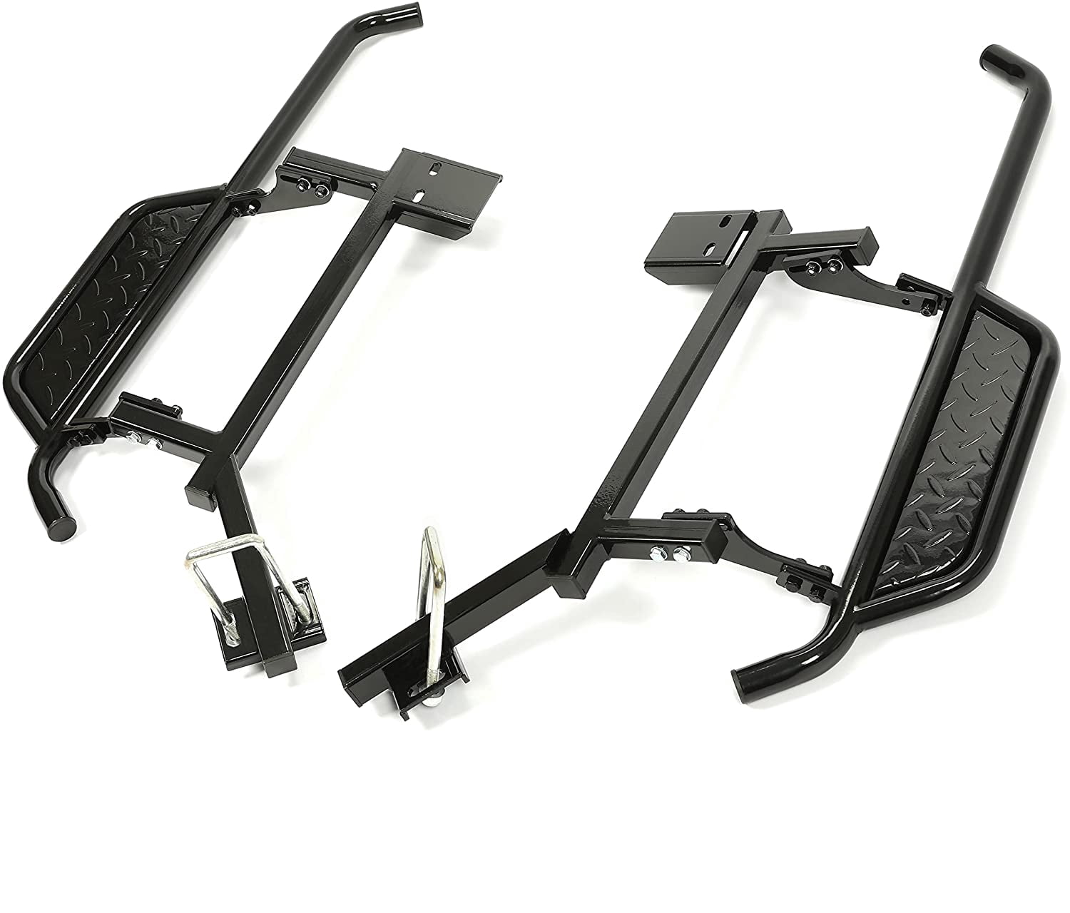 Kojem Heavy Duty  Left + Right Nerf Bars Step Down Kit for 2004-2019 Club Car Precedent Gas or Electric Black Steel Running Boards