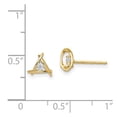 thumbnail image 2 of 14k Solid Yellow Gold Cubic Zirconia Weaved Triangle Post Earrings Stud Earring for Women, 2 of 2