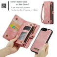 thumbnail image 2 of iPhone 7 Plus, iPhone 8 Plus Leather Detachable Wallet Zipper Case with 8 Card Slots Holder Magnetic case Flip Wallet Handle Wrist Strap Shockproof Pocket Handbag for Man Woman, Pink, 2 of 9