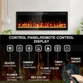 thumbnail image 5 of BREEZEHEAT 50" Narrow Bezel Linear Electric Fireplace - ETL Certified, Recessed/Wall Mount, HD Flame with Crystal, Remote & Touch, 750W/1500W (500 Sq.Ft), 8H Timer, Overheat Protection, 5 of 15