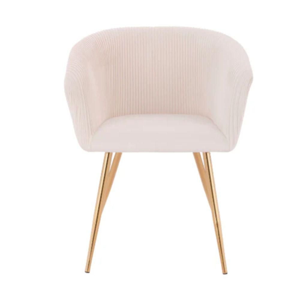 Fauteuil Susan en blanc avec revêtement en velours