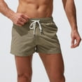 thumbnail image 2 of Mens Swim Shorts Summer Beach Trunks Solid Khaki S, 2 of 8