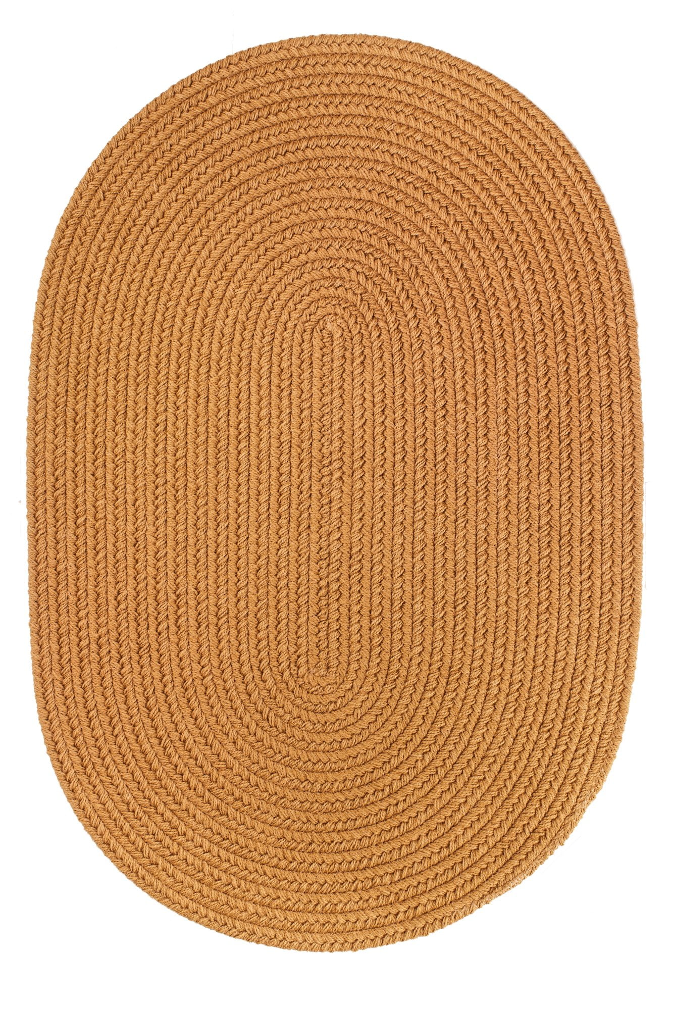 Indoor/Outdoor Solid Gold Area Rug, Braided Textured Design, 2Ft. X 4Ft