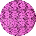 thumbnail image 1 of Ahgly Company Indoor Round Abstract Pink Modern Area Rugs, 7' Round, 1 of 4