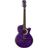 Luna Fauna Eclipse Cutaway Quilted Top Acoustic-Electric Guitar, Rosewood Fretboard, Translucent Purple