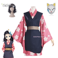thumbnail image 2 of Makomo Cosplay Kostuum Uniform Feestpak Anime Kimono Volledige Set Disfraz con máscara y peluca, 2 of 5