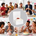 thumbnail image 3 of Cake S.O.S 12x12x6 inch White Cake Boxes, One-Piece Bakery Packaging, (50 Count), 3 of 7