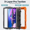 thumbnail image 3 of FJLBDE Case for Lenovo Tab M10 3rd Gen 10.1 inch 2022, Rugged Shockproof Tablet Cases Cover with Kickstand Shoulder Strap, Orange, 3 of 7
