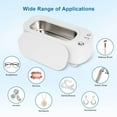 thumbnail image 3 of Portable Jewelry Cleaner 300ml Ultrasonic Glasses Cleaning Device 45kHz Deep Clean 3 Modes Stainless Steel Tank for Rings Watch Denture Makeup Brush, 3 of 5