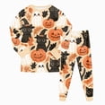 thumbnail image 5 of Futezty Toddler Boys Girls Halloween Pumpkin Pajamas Cute Ghost Print Pjs for Boy Jammies Little Kids Sleepwear Clothes Sets 2T-9T, 5 of 7