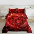thumbnail image 2 of Castle Fairy Teens Female Men Chic Flower Rose Bedding Comforter Set 2pcs,Romantic Love Heart Print Twin Comforter Sets Microfiber,Happy Valentine's Day Breathable Bedding Set,Ultra Soft Home Decor, 2 of 8