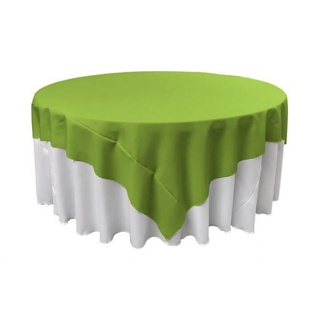 LA Linen TCpop72x72-LimeP84 Nappe Carrée en Popeline de Polyester Chaux - 72 x 72 Po.