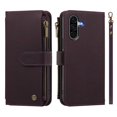 thumbnail image 2 of PU Leather Wallet Case for Samsung Galaxy A17 5G/A18 5G 6.7",9-Card Holder, Zipper Bills Slot, Magnetic Shoulder Strap & Wristlet Cover,Dark Purple,For Galaxy A17 5G/A18 5G, 2 of 9