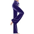 thumbnail image 2 of Breezora Women's Soft Stretch Waist Straight Leg Lounge Pants Comfortable Everyday Wear Corduroy Style Casual Trousers XXXL Size Purple, 2 of 7