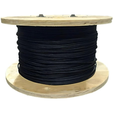 Black Powder Coated Galvanized Wire Rope 3/32 7X7-100 200 250 500 1000 Ft (500 Ft Reel)
