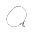 thumbnail image 2 of 6 1/4 inch Oval Eye Hook Bangle Bracelet w/ Praying Hands in Sterling Silver, 2 of 3