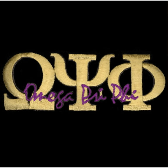 Omega Psi Phi 4” Gold Signature Emblem W/Heat Seal Backing
