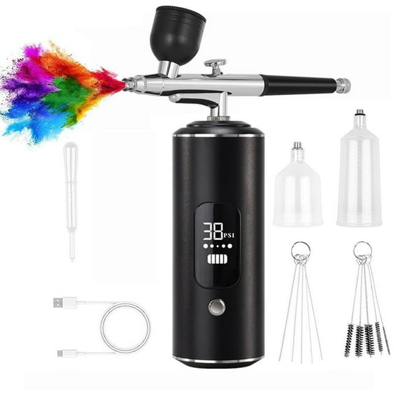 Digital Air Brush with Compressor Portable Air Brush Crafts Air Brush Art Painting Compressor Airbrush Pen Airbr Black