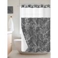 thumbnail image 6 of No Hook Shower Curtain with Snap in Liner, Abstract Branches on Black Waterproof Bath Curtain Double Layers with See Through Top Window, Modern Minimalist Art Hotel Shower Curtains 36x72in, 6 of 9