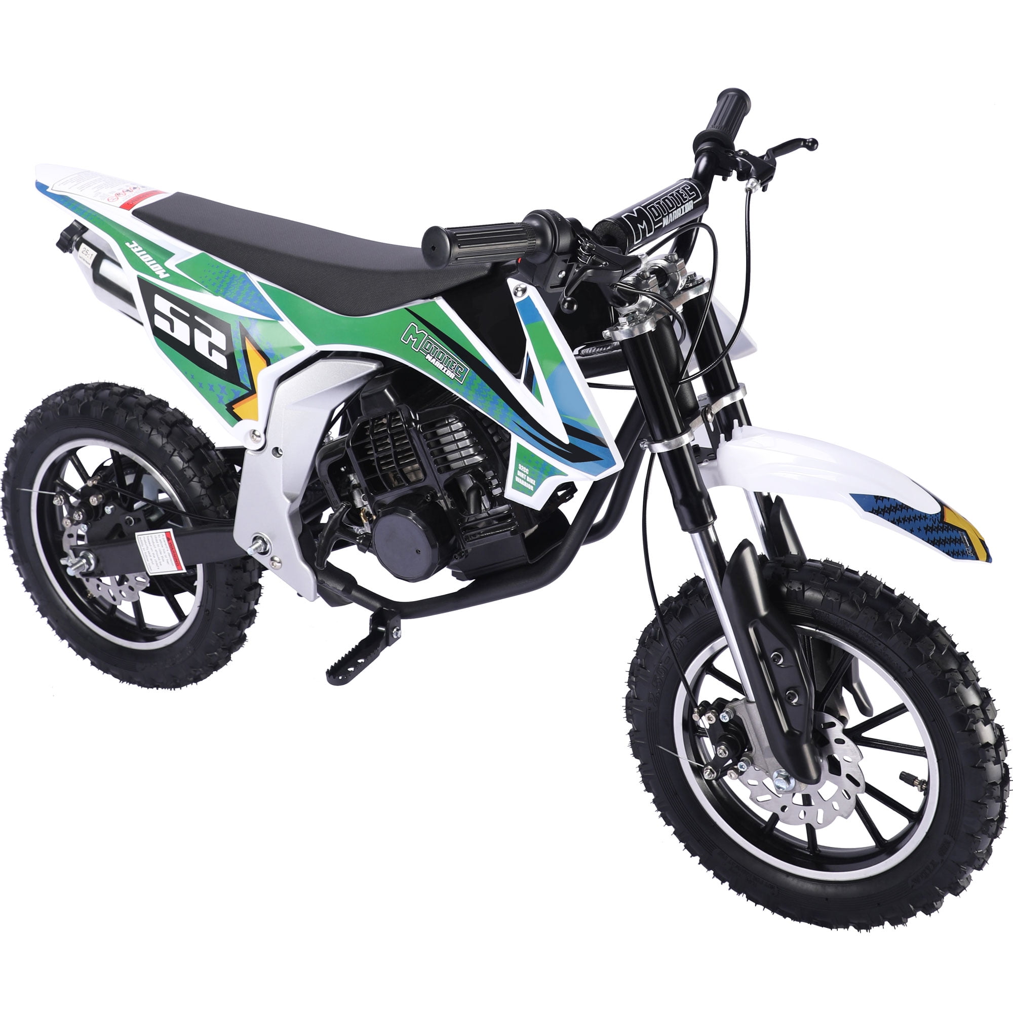 MotoTec Warrior 52cc 2-Stroke Kids Gas Dirt Bike Green