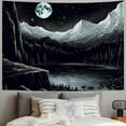 thumbnail image 2 of Shiartex  Black and White Tapestry Starry Night Mountain Tapestries for Bedroom Aesthetic Moon and Stars Tapastry's Wall Hanging Dark Nature Forest Wall Tapestry for Living Room Dorm 60x50inch, 2 of 6