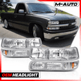 thumbnail image 2 of M-AUTO Pair Headlights + Bumper Lights for 99 00 01 02 Chevy Silverado 1500HD 2500HD 3500HD / 00-06 Suburban 1500 2500 Tahoe, 2 of 9