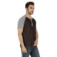 thumbnail image 2 of Inkmeso T-Shirts à Manches Courtes Raglan en Coton Léger Unis T-Shirt Classique Henley pour Hommes, 2 of 7