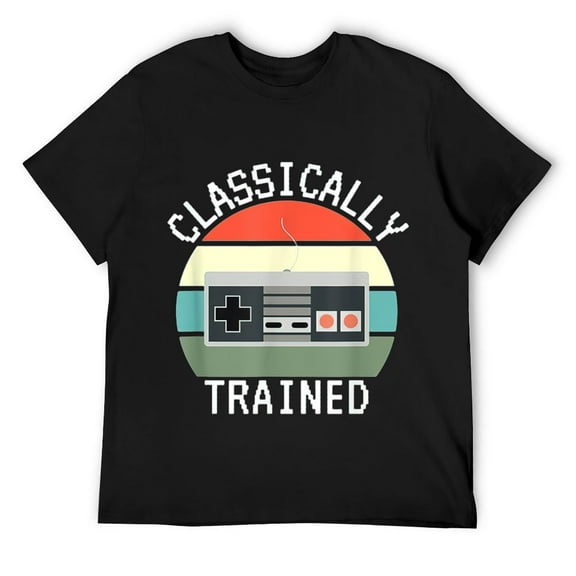 Mens Classically Trained Gaming Controller Funny Video Gamer Gift T-Shirt Black