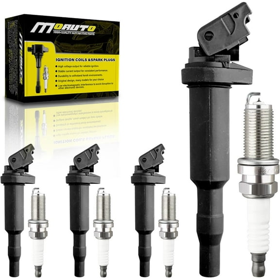 MOAUTO Set of 4 Ignition Coils Pack UF667 65830571 & 4 PCS Iridium Spark Plugs Compatible with BMW 228i 320i 328i 428i 528i X1 X3 X4 X5 Z4 xDrive GT Gran Coupe GC 2.0L