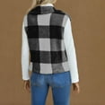 thumbnail image 6 of Dwaogom Women Vest Lapel Open Front Buffalo Plaid Sleeveless Cardigan Jacket Coat, 6 of 7