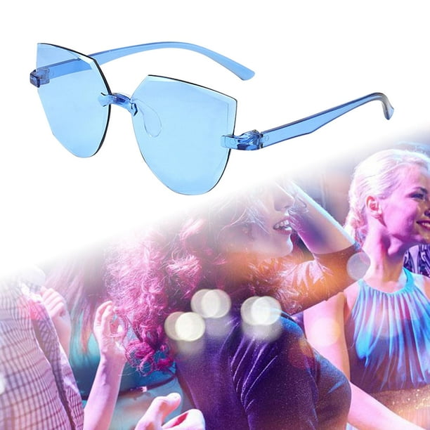 de sol sin marco vintage para mujer Gradiente Irregur Proteccion Sin montura Corte de diamante Color PC para damas Hombres degradado Soledad gafas de sol de las mujeres Walmart en linea