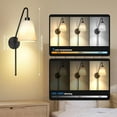 thumbnail image 5 of Battery Operated Wall Sconces Set of Two, Rechargeable Wireless Wall Sconces with Remote Control Dimmable, Gold Decor Brass for Living Room for Room Bedroom Hallway (2 Pack), 5 of 10