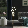 thumbnail image 3 of 46" In 11-Light Acrylic Globe Aluminun Led Chrysanthe Yellow Metal Floor Lamp, 3 of 7