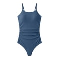 thumbnail image 7 of Bigetiay Girls One Piece Swimsuits Classic Spaghetti Strap Ruched Swimwear Kids Bathing Suits 15-16 Years, 7 of 7