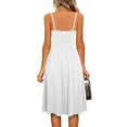 thumbnail image 3 of LYEAA Sleeveless Dresses for Women Plus Size Casual Elegant Loose Midi Slip Dress V Neck Solid Ruched Fashion Flowy Summer Beach Vacation Comfortable Dresses White S, 3 of 7