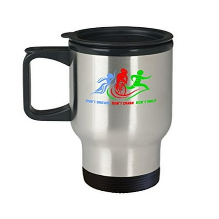 

Triathlete Travel Mug - 14oz Stainless Steel Cup for Sprint Triathlon Gifts