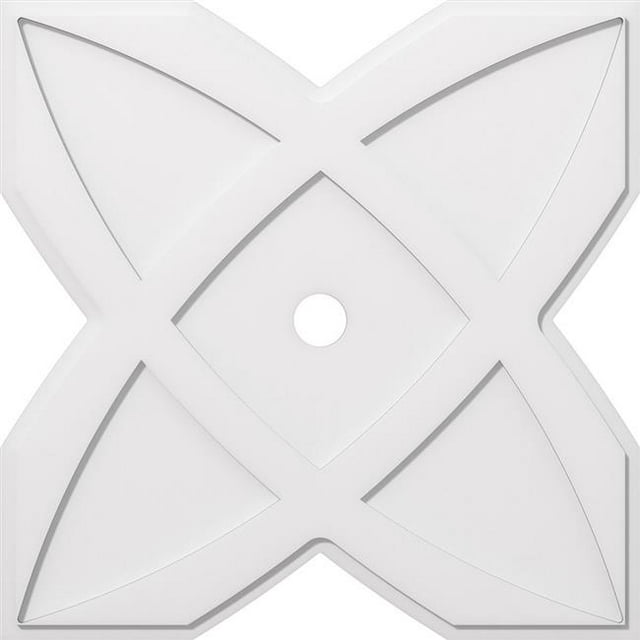 Ekena Millwork CMP36TS-03000 36 in. OD x 3 in. ID Square Titus Architectural Grade PVC Contemporary Ceiling Medallion