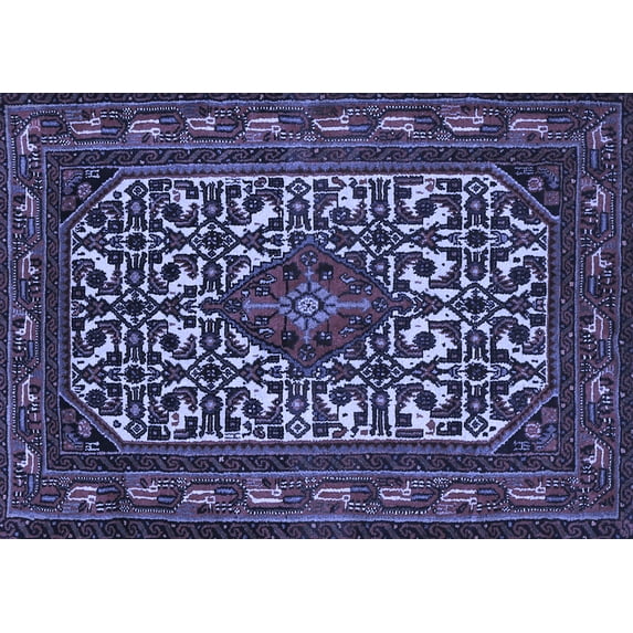 Ahgly Company Indoor Rectangle Persian Blue Traditional Area Rugs, 5' x 7'