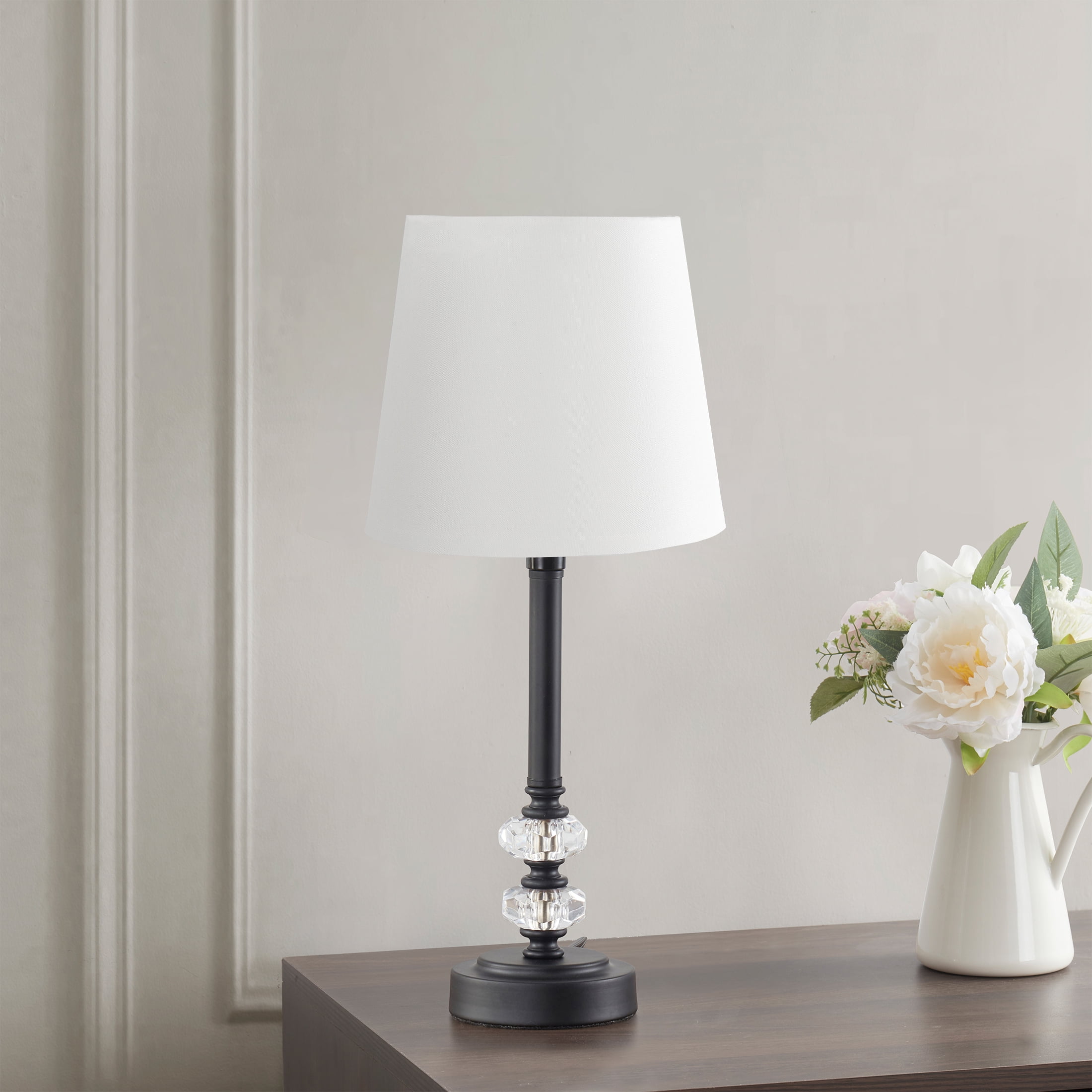 Mainstays 11" Crystal Faceted Accent Lamp Base, Black