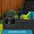 thumbnail image 3 of Uforic 45 Gallon Waterproof Resin Outdoor Storage Deck Box, Lockable Organizer for Patio Pool Garden, Black, 3 of 9