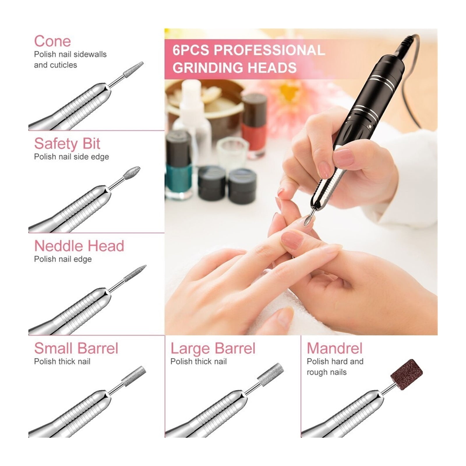 35000RPM Electric Nail Drill Machine,Professional Rechargeable Nail File Nails,Electric Nail File For Acrylic Nails Gel Nails ,Low Noise