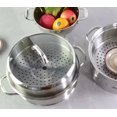 thumbnail image 2 of Sunwealth 3-Tier Stainless Steel Steamer with Glass Lid - 26cm, 2 of 5
