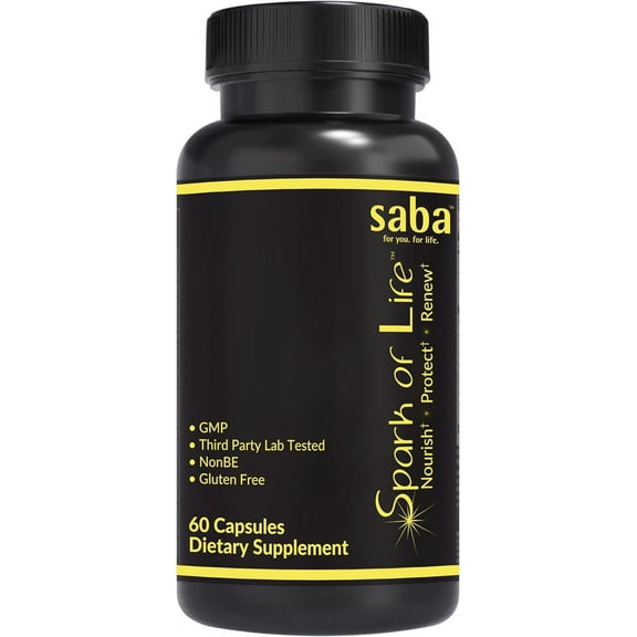 Saba Spark of Life™ - nourish, protect, and renew cellular health - Daily Multivitamins For Men & Women - 60 Veggie Caps