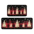 thumbnail image 2 of Set Of 2 Christmas Kitchen Rugs Rustic Farmhouse Triangle Tree Kitchen Rugs and Mats Non Slip Kitchen Rugs and Matsfor Bathroom Room (47x17+30x17 Inches), 2 of 7