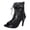 Black, variant on Womens Fishnet Stiletto High Heels Ankle Booties Dressy Sandals Sexy Gothic Denim Leather Mesh Lace up Open Peep Toe Dress Pumps Boots Summer Fall Black Size 7