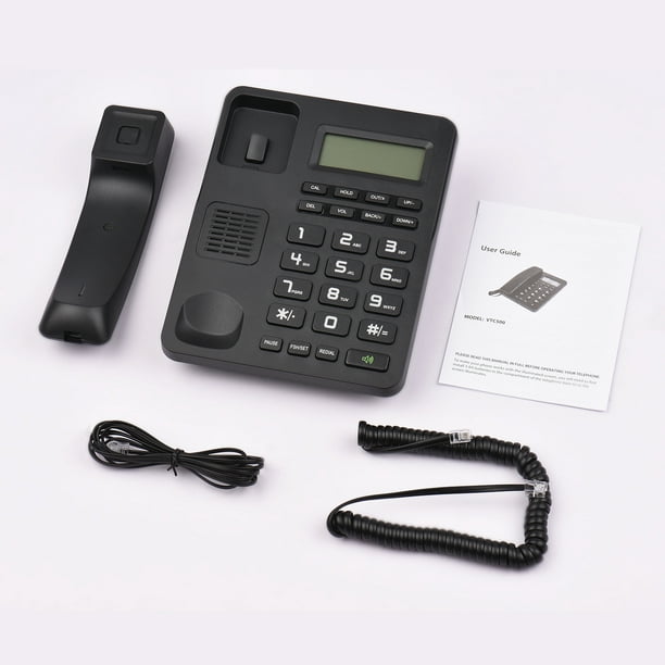 Acheter Téléphone fixe filaire de bureau, téléphone fixe à gros bouton pour personnes  âgées, téléphone avec écran LCD