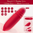 thumbnail image 4 of Velvet Bliss 3 in 1 Rose Sex Toys Vibrators,10 Sucking & Vibrating & Stretch modes,Thrusting Adult Toy for Women and Couples,Red, 4 of 8